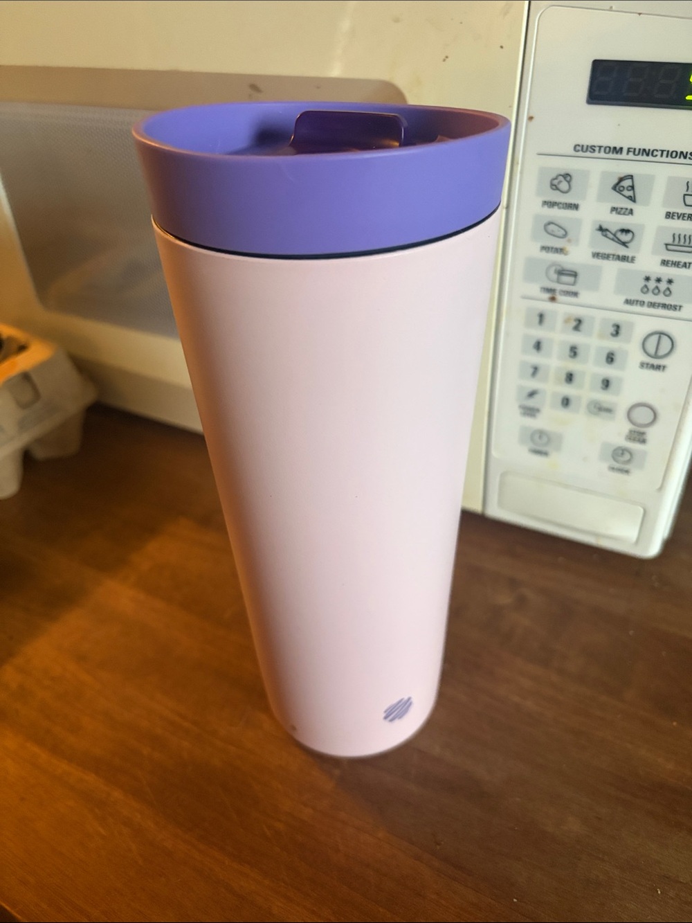 Travel Tumbler Cup - Lavender Lid & Pale Pink Body 24 OZ